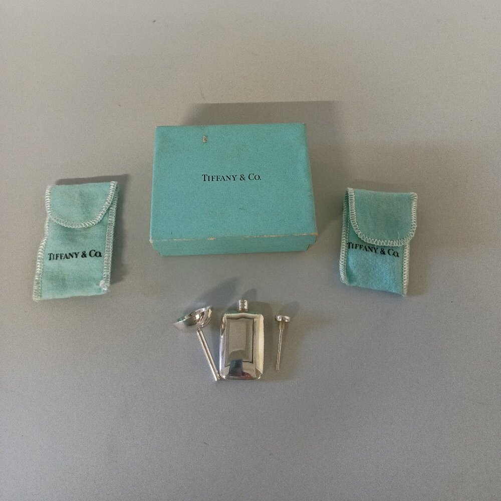 Tiffany & Co. Sterling Silver Perfume Bottle with Stopper and Funnel